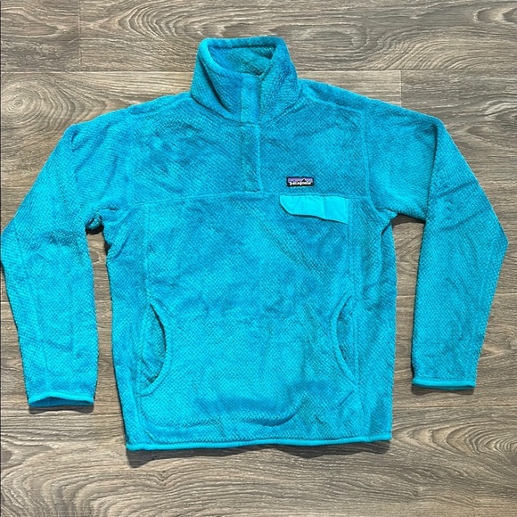 Patagonia Tops - Patagonia Pullover Size Large Synchilla Snap-T Re-Tool Fleece Jacket Teal Blue